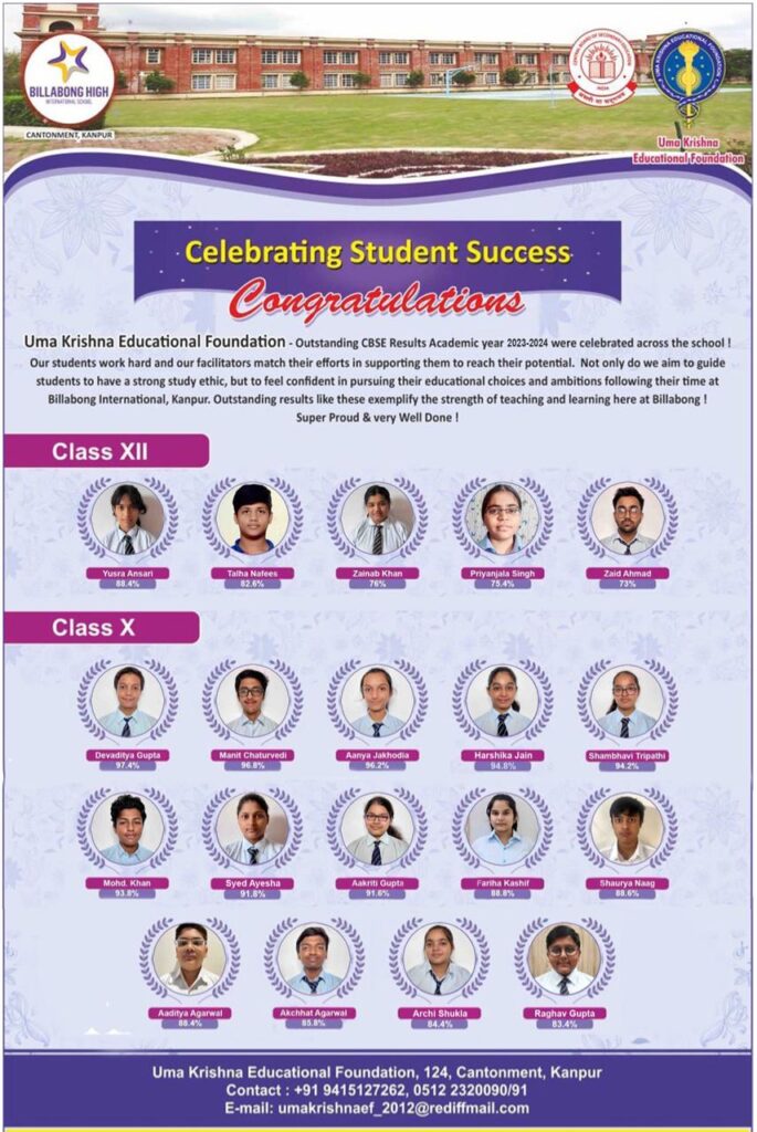 Outstanding CBSE Results Academic Year 2023-24 are being celebrated across the school!