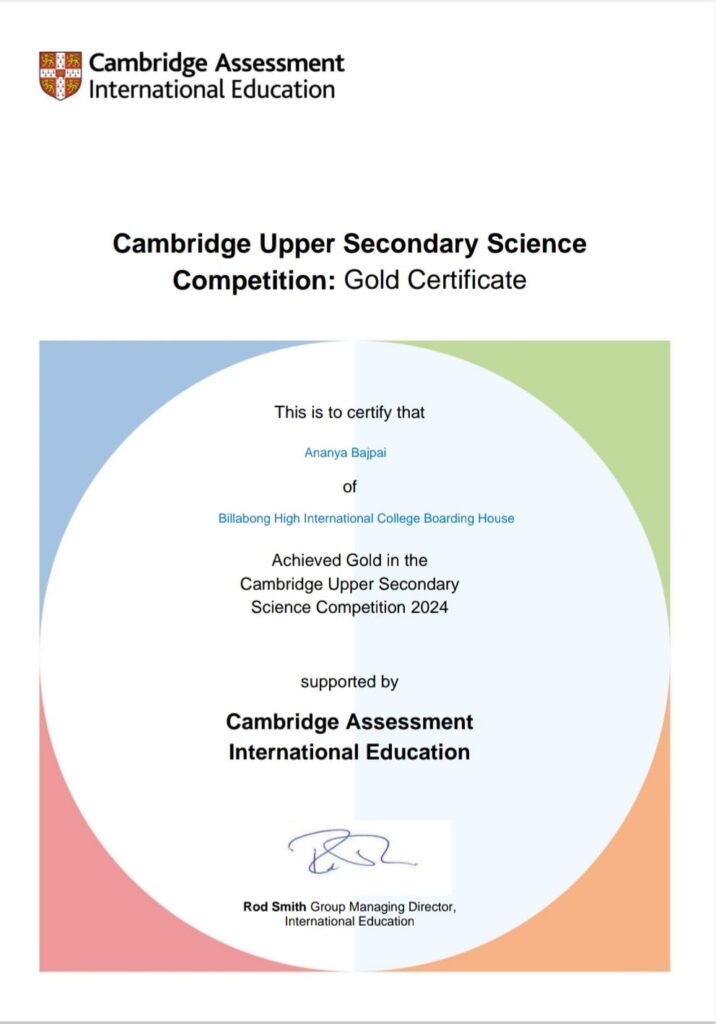 Cambridge Upper Secondary Science Competition